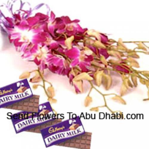 Cute Pink Orchids with Cadbury Chocolates