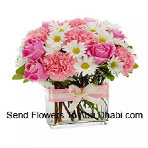 Beautiful Pink Roses and Carnations