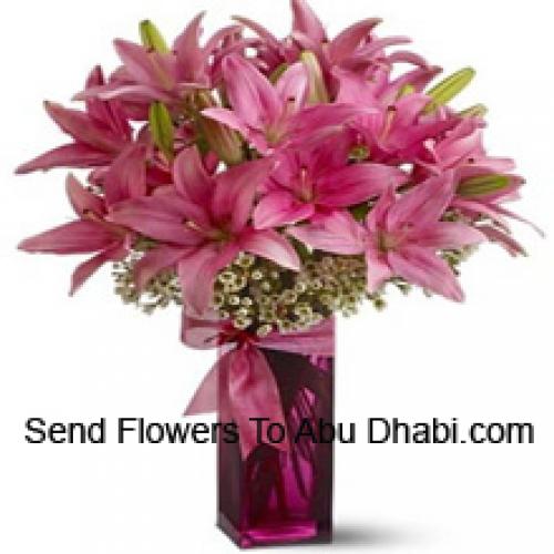 Pink Lilies in Beautiful Vase