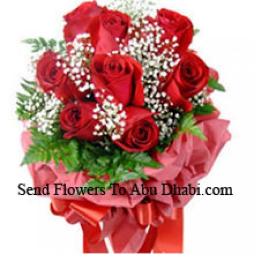 10 Wrapped Red Roses