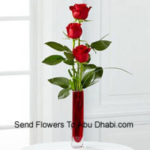 3 Cute Red Roses